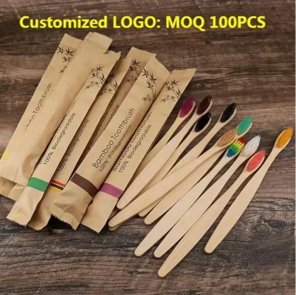 Bamboo biodegradable toothbrushes come individually wrapped, perfect for aftercare packs! With your business name for added branding!