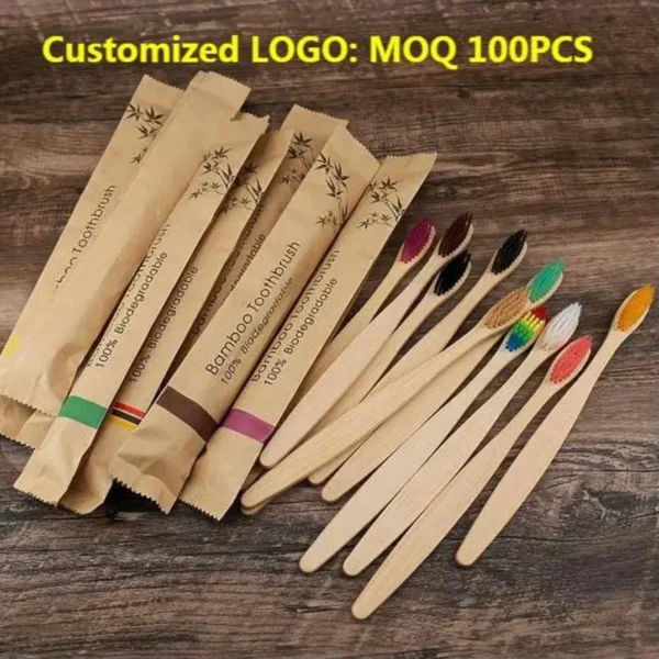 Bamboo biodegradable toothbrushes come individually wrapped, perfect for aftercare packs! With your business name for added branding!